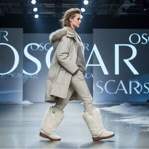 RARE Authentic Oscar designer vintage leather faux fur winter boots sz 6 Euro 37